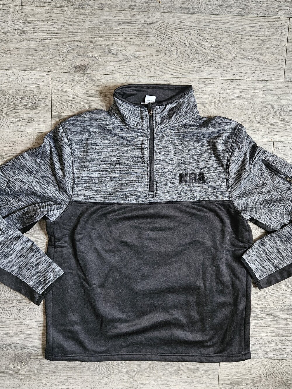 NRA Black and Gray Quarter-Zip Pullover Womans SZ L